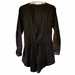 Annabelle Embroidered Jacket Western Waterfall Sz Small